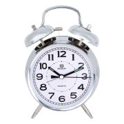 Ceas deșteptător metalic MERION, mecanism quartz, culoare argintie, 4" Ceas deșteptător metalic MERION, mecanism quartz, culoare argintie, 4"