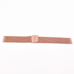   Acél karóra csat, fonott (mesh) dizájn, rózsaarany színű (IPR), 105+80 mm/18 mm