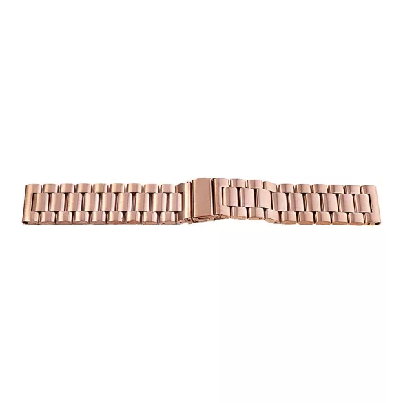 Acél karóra csat, tömör acél anyagú, békazáras, rózsaarany színű, 22mm