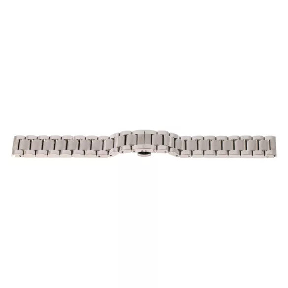 Karóra csat pillangózárral, acél, ezüst színű, 20 mm