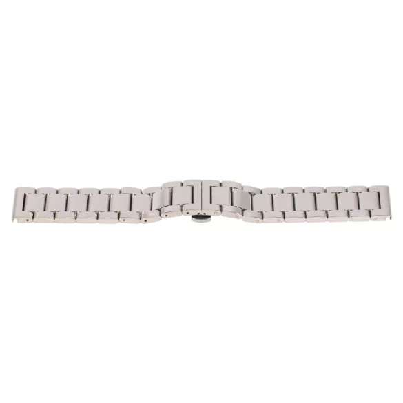 Karóra csat pillangózárral, acél, ezüst színű, 22 mm