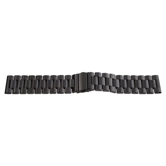 Karóra csat  békazárral, acél, fekete színű, 24mm