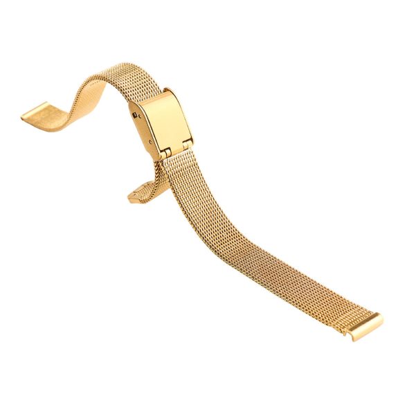 Karóra csat, acél, fonott (mesh) dizájn, arany színű, 8 mm