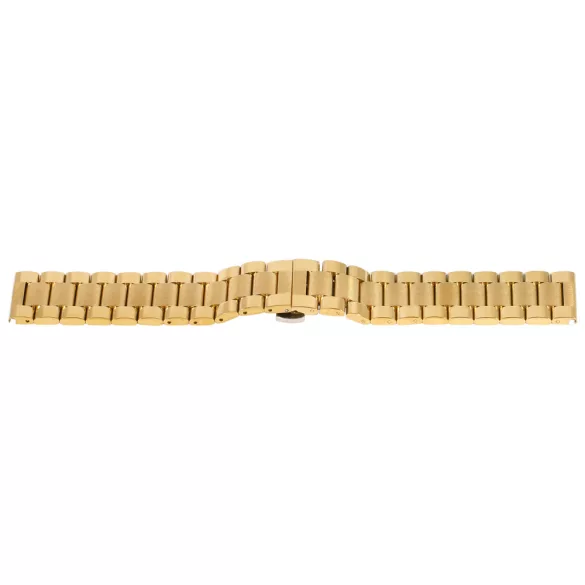 Karóra csat pillangózárral, acél, arany színű, 22 mm