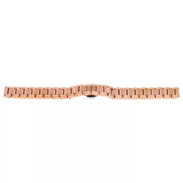 Karóra csat pillangózárral, acél, rózsaarany színű, 14 mm