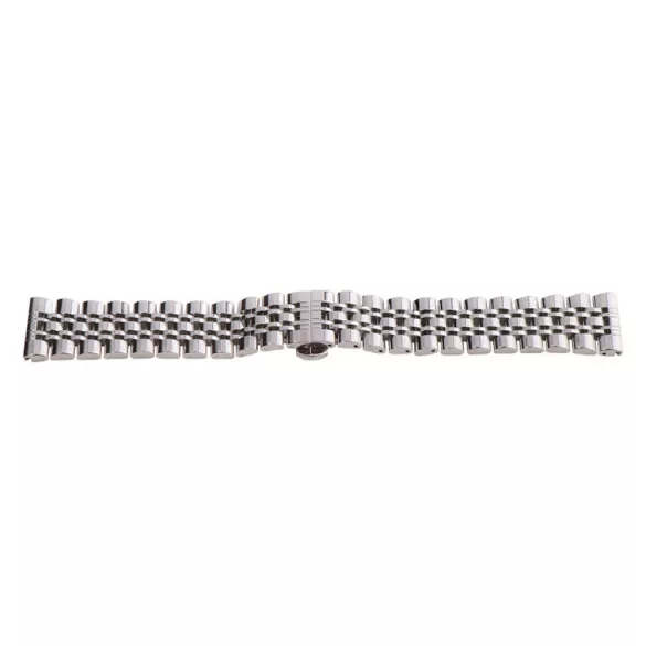 Karóra csat pillangózárral, acél, ezüst színű, 20 mm