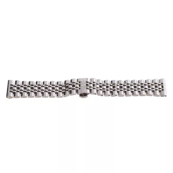 Karóra csat  pillangózárral, acél, ezüst színű, 22 mm