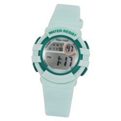   Ceas de damă Tiko Time, material plastic, mecanism quartz, culoare verde, afisaj LCD