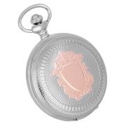   Tiko Time zsebóra, pajzs mintás bikolor (rózsaarany és ezüst) színű tok, fehér / arab számos számlap