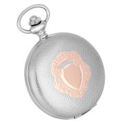   Tiko Time zsebóra, pajzs mintás bikolor (rózsaarany és ezüst) színű tok, arab számos számlap