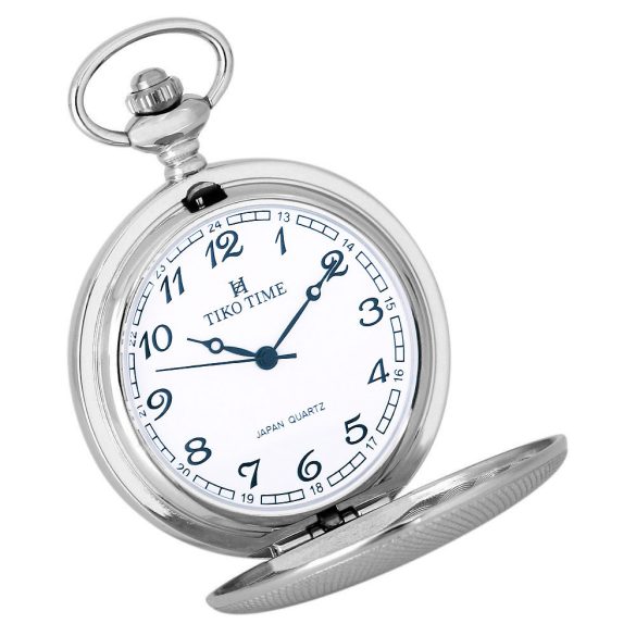 Tiko Time zsebóra, pajzs mintás bikolor (rózsaarany és ezüst) színű tok, arab számos számlap