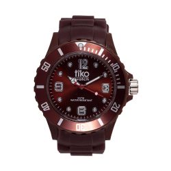   7545-6 Tiko Watch ceas de bărbați din plastic, quartz, maro 