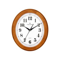7581-4 Tiko Time ceas de perete din lemn, formă oval
