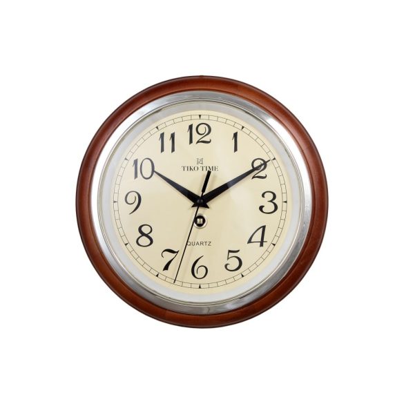 7587-6 Tiko Time ceas de perete din lemn, quartz, culoare nuc