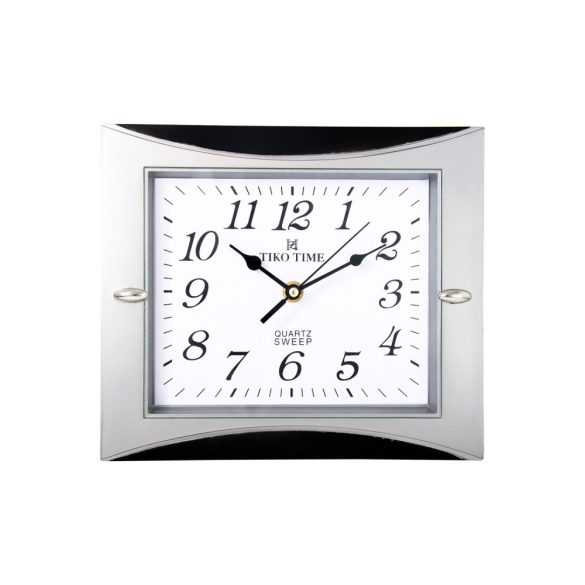 Ceas de perete Tiko Time argintiu, mecanism quartz silențios (sweep)