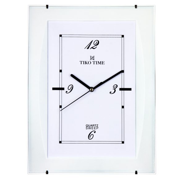 Tiko Time falióra, quartz, fehér színű tok, fehér számlap, sweep
