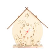 Ceas de masă creativ (do it yourself), din lemn, formă de căsuță, culoare lemn natur Ceas de masă creativ (do it yourself), din lemn, formă de căsuță, culoare lemn natur