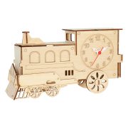 Ceas de masă creativ (do it yourself), din lemn, formă de locomotivă, culoare lemn natur Ceas de masă creativ (do it yourself), din lemn, formă de locomotivă, culoare lemn natur