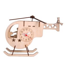   7635 ceas de masă puzzle din lemn în culoare naturală, formă elicopter