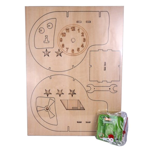 7635 ceas de masă puzzle din lemn în culoare naturală, formă elicopter