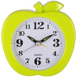 7637-0 ceas deșteptător verde în formă de măr, quartz