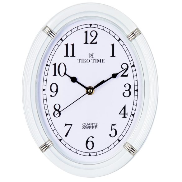 Tiko Time falióra, quartz, fehér színű tok, fehér számlap, sweep