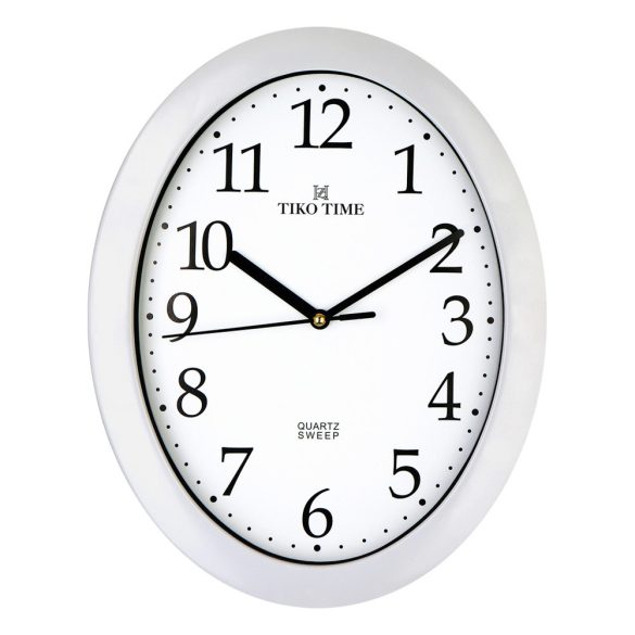 Tiko Time falióra, quartz, fehér színű tok, fehér számlap, sweep