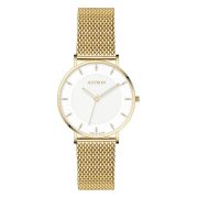   ASTRON 8062-9 női karóra, arany színű nemesacél tok, arany nemesacél csat, fehér számlap, zafír üveg, quartz szerkezet, 50 m (5 ATM) vízállóság