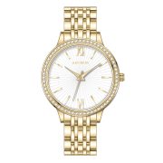   ASTRON 8064-9 női karóra, ékszeróra, arany színű nemesacél tok, arany színű nemesacél csat, fehér számlap, keményített ásványüveg, quartz szerkezet, WR 50M vízállóság