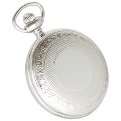   Ceas de buzunar ASTRON, mecanism quartz, carcasă argintie (cu ornamente), cifre arabe, 50 mm