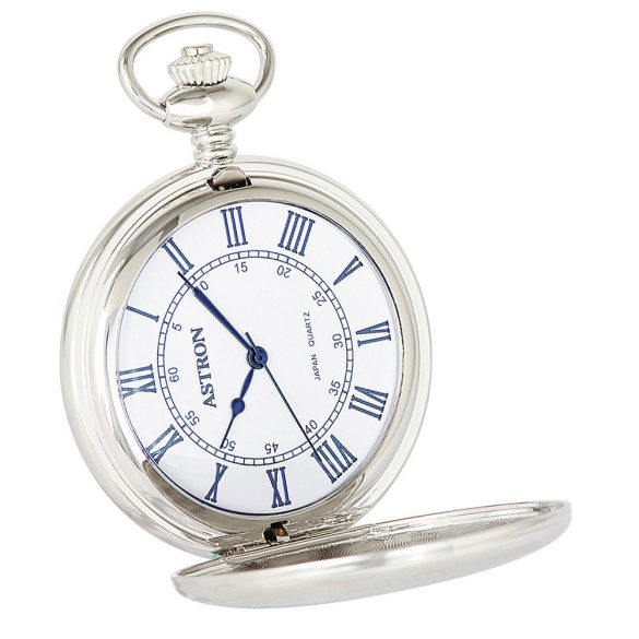 Astron férfi zsebóra, quartz, ezüst színű tok (pajzsos), római számos fehér számlap