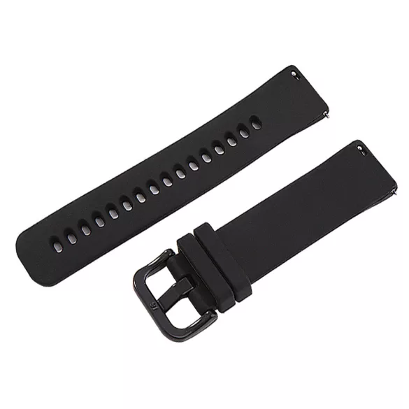Műanyag okosóra szíj, gyorskioldós, fekete színű, normál hossz, 22mm