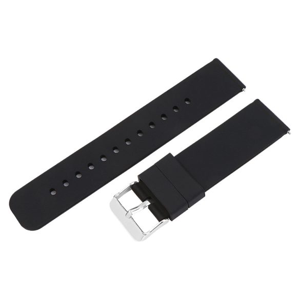 Műanyag okosóra szíj, gyorskioldós, fekete színű, normál hossz, 20mm