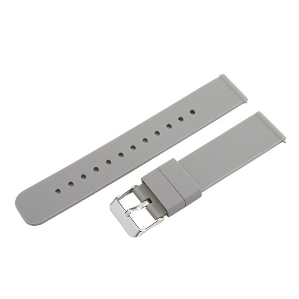 Műanyag okosóra szíj, gyorskioldós, szürke színű, normál hossz, 18mm