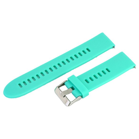 Műanyag okosóra szíj, gyorskioldós, világoskék színű, normál hossz, 22 mm