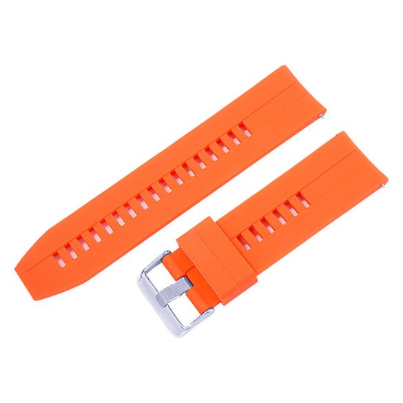 Műanyag okosóra szíj, gyorskioldós, narancssárga színű, normál hossz, 24 mm