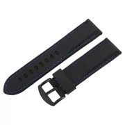 Műanyag szíj, fekete színű, 22 mm (kék varrással)