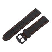 Műanyag szíj, fekete színű, 22 mm (narancssárga varrással) Műanyag szíj, fekete színű, 22 mm (narancssárga varrással)