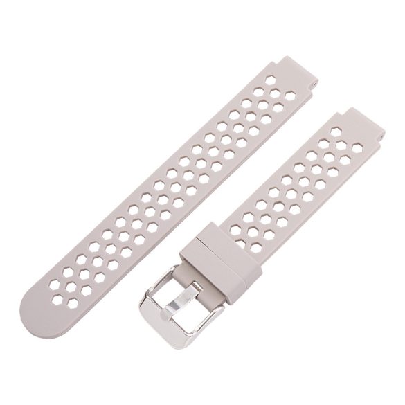 Műanyag okosóra szíj, gyorskioldós, szürke színű, normál hossz, 12 mm