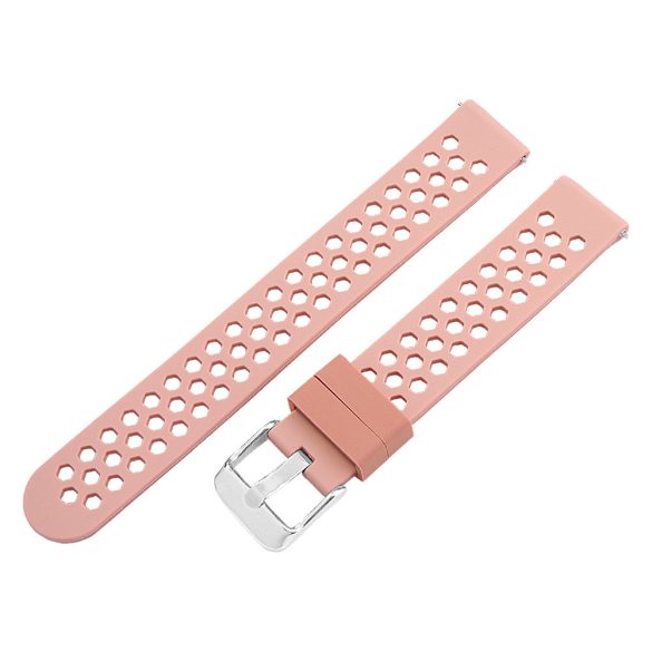 Műanyag okosóra szíj, gyorskioldós, rózsaszín színű, normál hossz, 16 mm
