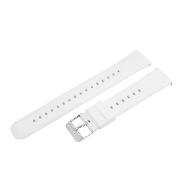 Műanyag okosóra szíj, gyorskioldós, fehér színű, normál hossz, 18 mm