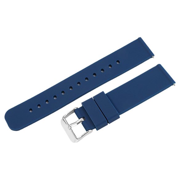 Műanyag okosóra szíj, gyorskioldós, kék színű, normál hossz, 18 mm