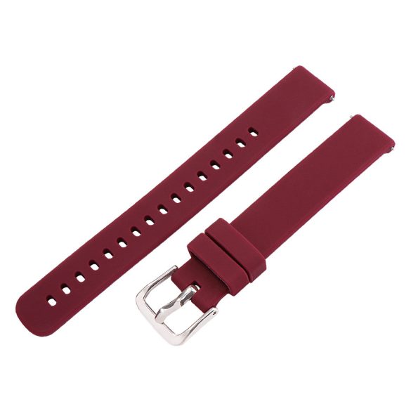 Műanyag okosóra szíj, gyorskioldós, bordó színű, normál hossz, 14 mm