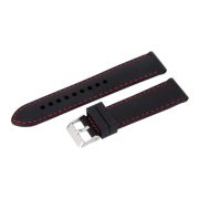 Műanyag szíj, fekete színű, 22 mm (piros varrással) Műanyag szíj, fekete színű, 22 mm (piros varrással)