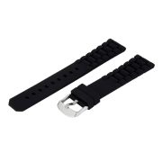 Műanyag szíj, fekete színű szíj, ezüst színű zárral, 20 mm Műanyag szíj, fekete színű szíj, ezüst színű zárral, 20 mm