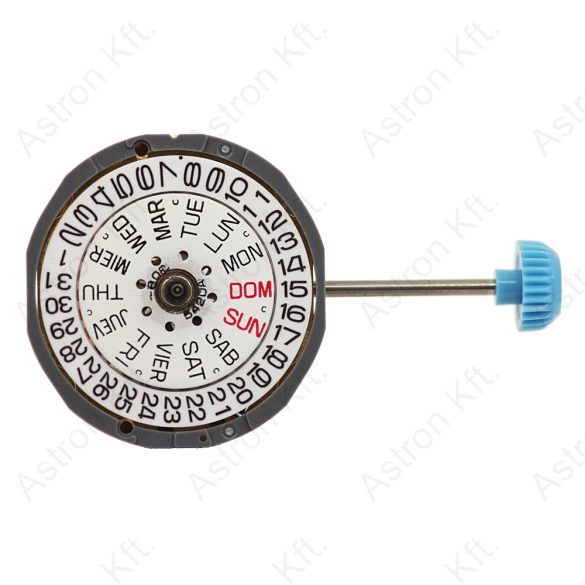 Miyota 6L02 mecanism quartz, dublu calendar, cu 3 arătătoare