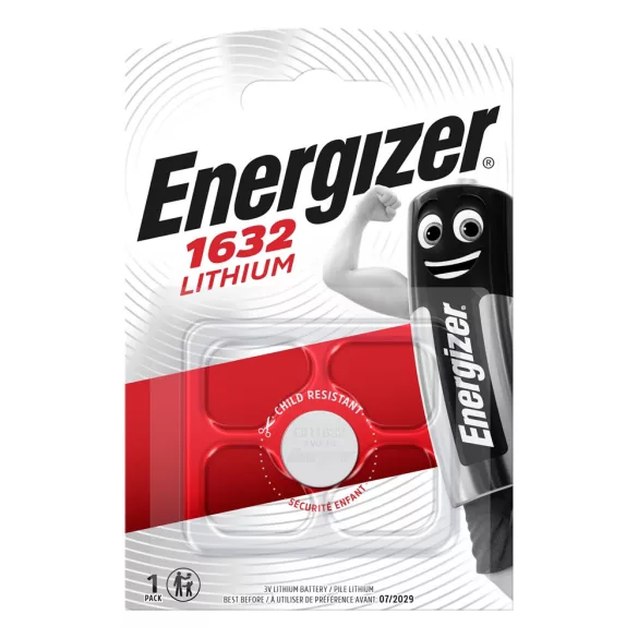 Energizer CR1632 lithium gombelem, 3V, 1db/csomag