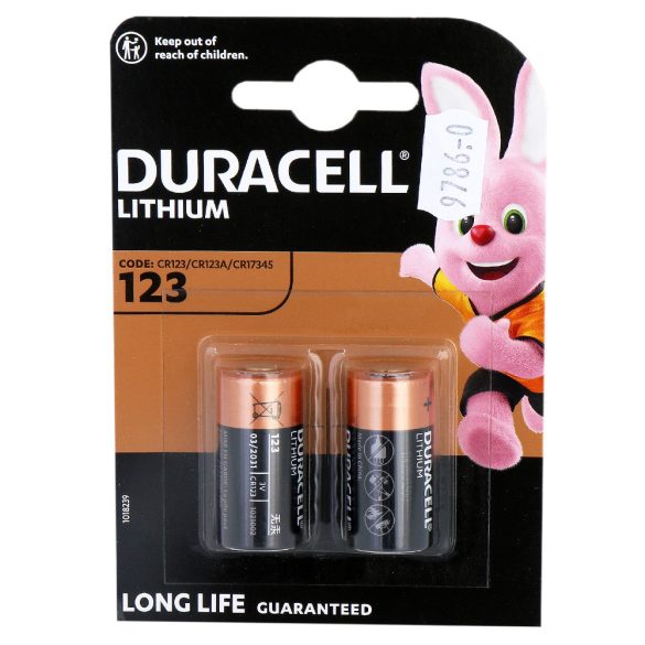 Duracell, CR123 tartós fotó elem, (3 V) 2db/csomag