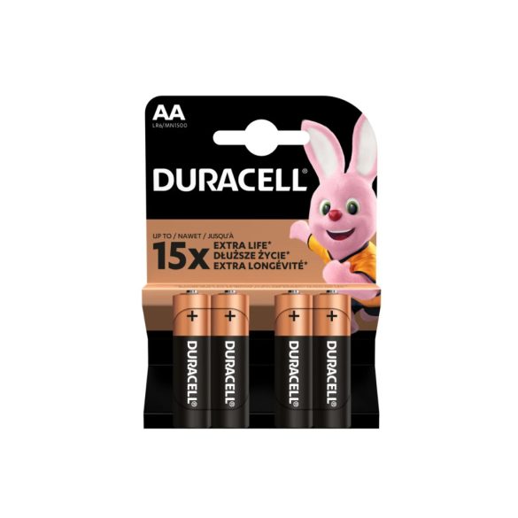 Duracell, Long Lasting Power, AA 1,5 V elem, 4db/csomag