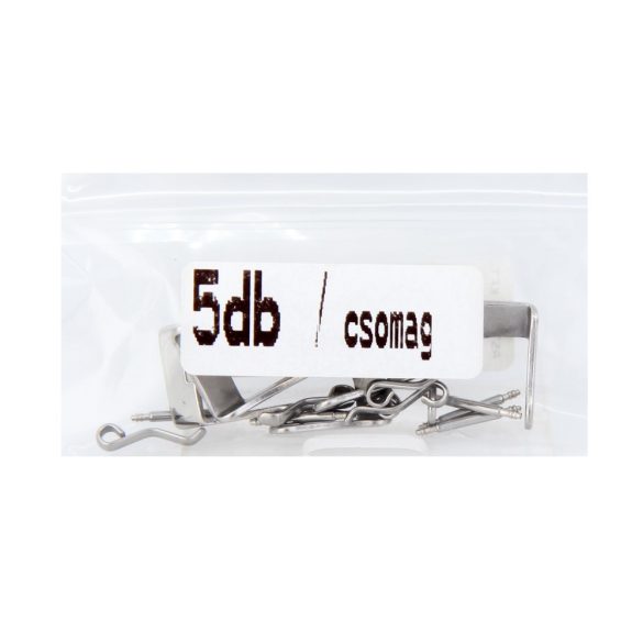 Óraszíj zár, 12 mm, ezüst színű, 5 / db